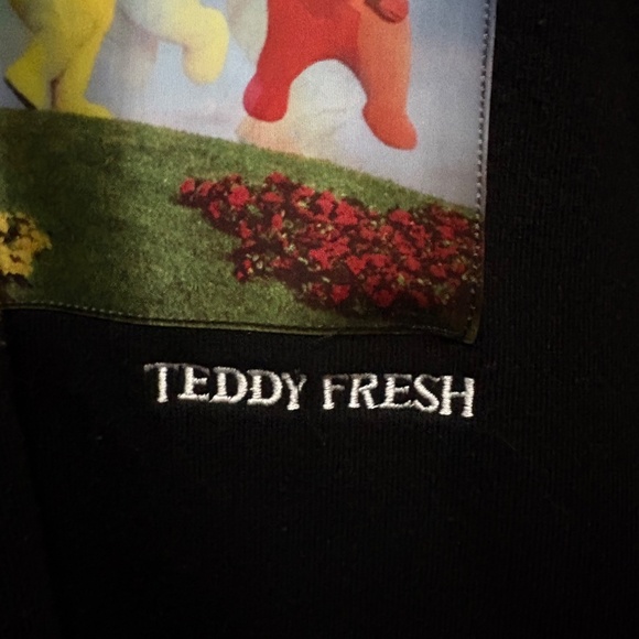 Teddy Fresh x Teletubbies Black Holographic Hoodie Size L - Picture 5 of 6